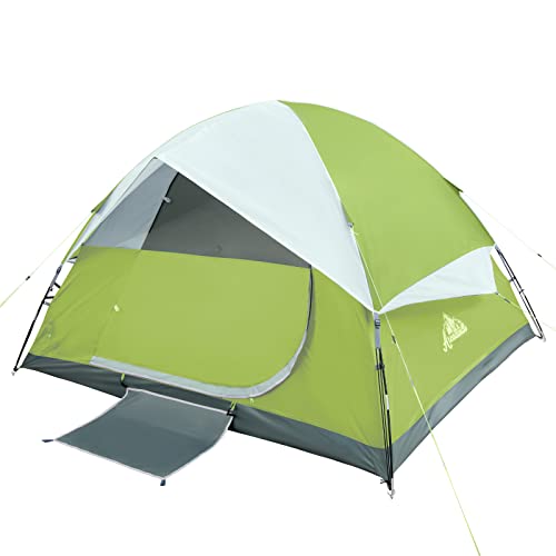 ArcadiVille Camping Tent 4 People, Waterproof and Windproof Family Tents for Camping, Outdoor & Travel, Easy Setup Removable Rainfly, Ventilated Windows, Portable with Carry Bag (Green) HOT DEAL AT AMAZON!