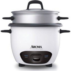 Aroma 14-Cup Pot Style Rice Cooker & Food Steamer Set, Size 14.2 H x 9.4 W x 9.4 D in | Wayfair ARC-747-1NG