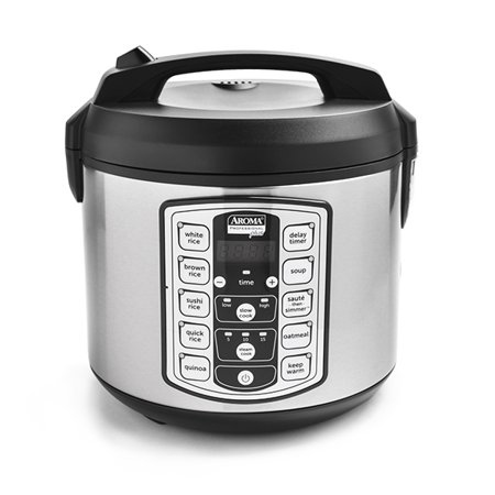 Aroma Professional Plus ARC-5000SB 20-Cup (Cooked) Digital Rice Cooker, Food Steamer, Slow Cooker, Stainless Exterior/Nonstick Pot