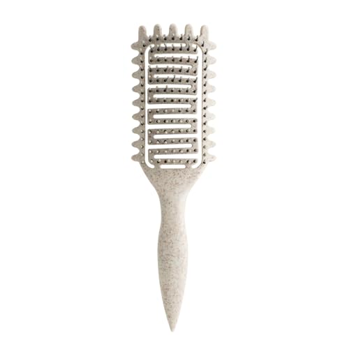 Curl Defining Brush,2024 Curly Hair Brush,Vented Hair Brush For Detangling, Shaping And Defining Curls For Women And Men Less Pulling (Beige)