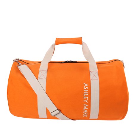 Ashley Marie Unisex Duffel Bag Canvas Weekender Bag Orange