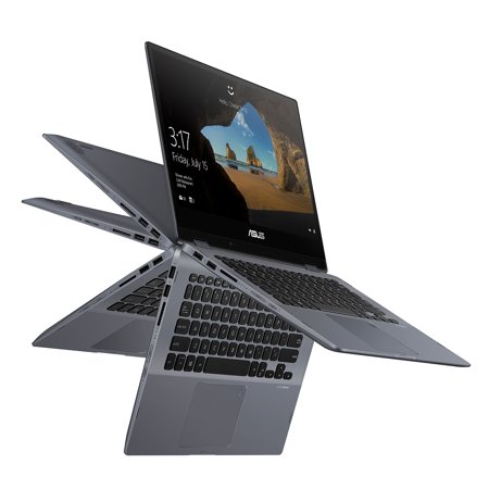 ASUS VivoBook Flip 14 Laptop, 14" FHD Touch, Intel Core i3-10110U, 4GB DDR4, 128GB SSD, Fingerprint, Windows 10 Home in S Mode, Star Gray, TP412FA-WS31T