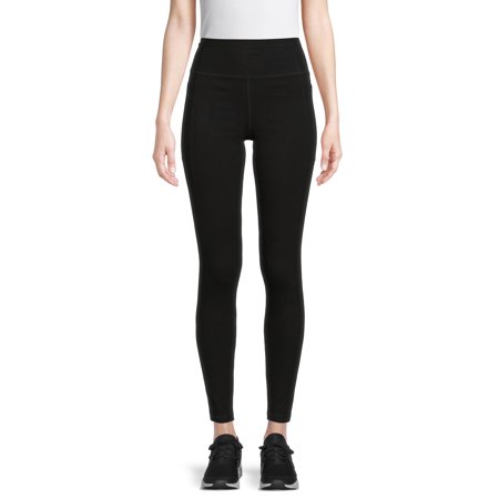 Athletic Works Women's Stretch Cotton Blend Ankle Leggings with Side Pockets