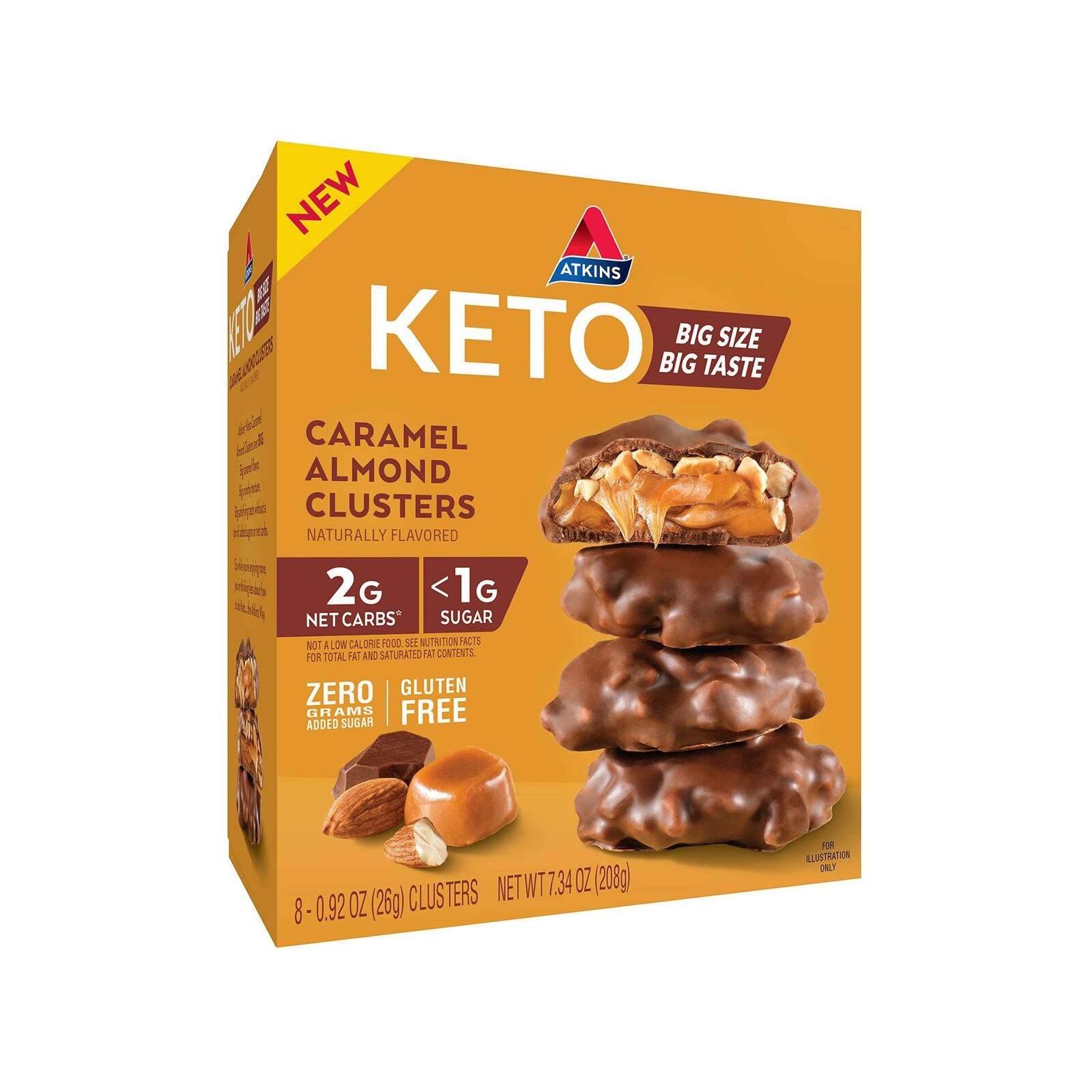Atkins Keto Caramel Almond Clusters, Keto-Friendly, 8 Count