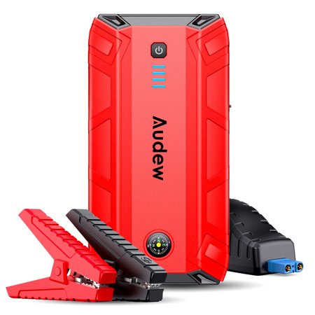 Audew Portable 1500 Amp 18000mAh Jump Starter for 8L Gasline or 6L Diesel Engines, 12V Lithium Portable Car Battery Booster Pack with Quick Charge, LED Light