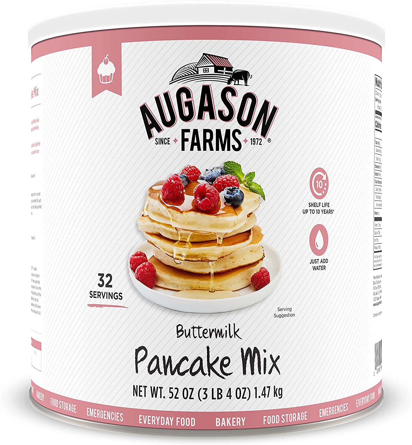 Augason Farms Buttermilk Pancake Mix 3 Lbs 4 Oz No. 10 Can