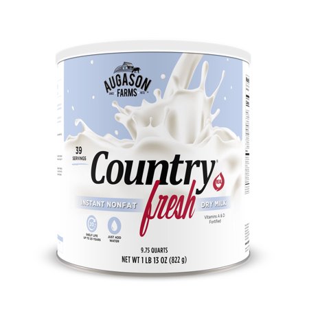 Augason Farms Country Fresh 100% Real Instant Nonfat Dry Milk 1 lb 13 oz No. 10 Can