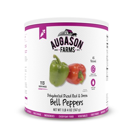 Augason Farms Dehydrated Diced Red & Green Bell Peppers 1 lb 4 oz No. 10 Can