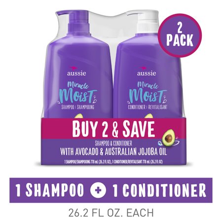 Aussie Miracle Moist Shampoo and Conditioner Set, 26.2 fl oz - WALMART