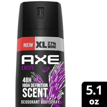 AXE Dual Action Body Spray Deodorant for Men, Excite Crisp Coconut & Black Pepper Formulated without Aluminum, 5.1 oz