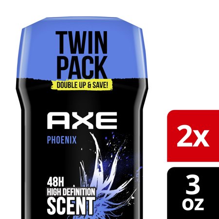 AXE Dual Action Deodorant for Men, Phoenix Sage & Cedarwood Formulated without Aluminum Paraben, 3.0 oz, Twin Pack