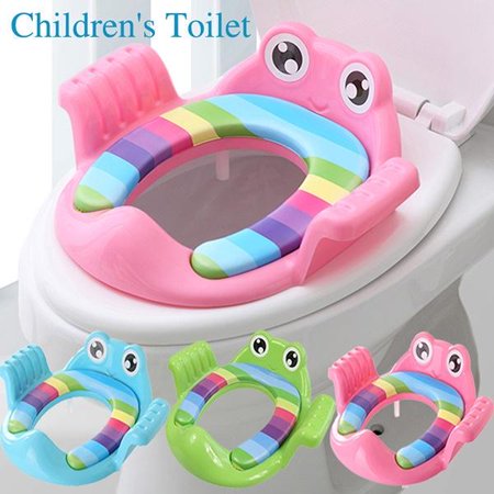 Baby Toilet Trainer Cute Cartoons Safe Handles Kids Toddler Potty Chair Toilet Seat