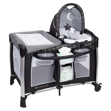 Baby Trend Go-Lite ELX Nursery Center Playard with Bassinet and Travel Bag - Phoenix Black