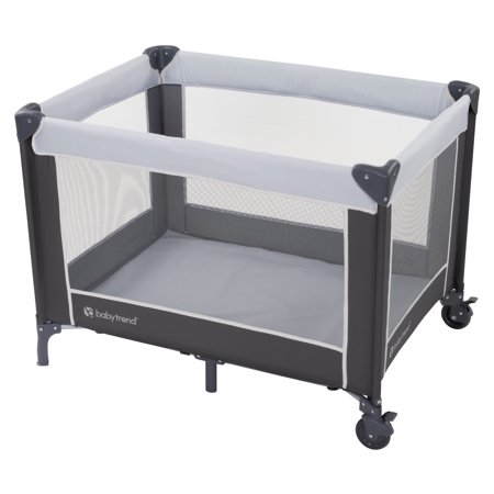 Baby Trend Portable Nursery Center Playard with Travel Bag- Twinkle Midnight Gray - Gray
