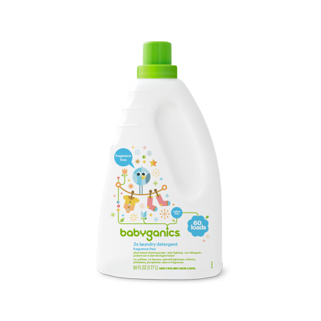 Babyganics 3x Laundry Detergent, Fragrance Free, 60oz