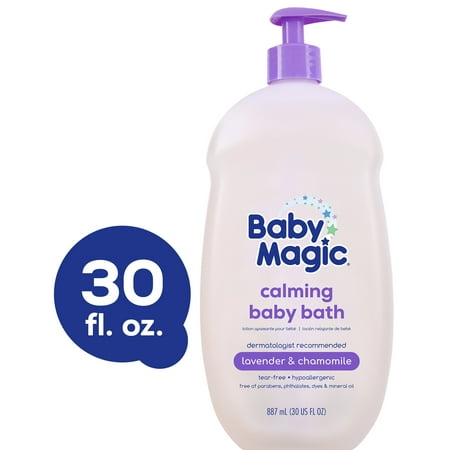 Baby Magic Tear-Free Lavender and Chamomile Calming Baby Bath for Children, Hypoallergenic, 30 oz