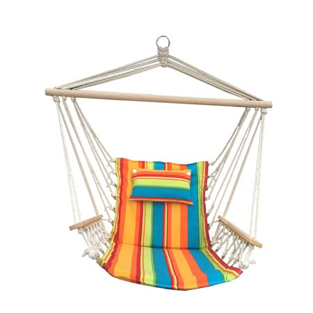 Backyard Expressions Outdoor Hammock Chair - Hanging Chair Hammock Swing - Fruit Stripe Pattern