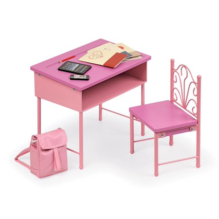 Badger Basket Back-To-School Doll Desk and Chair with Accessories - Fits American Girl, My Life As & Most 18 inch Dolls