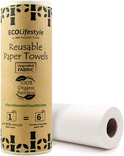 Bamboo Paper Towels Reusable Paper Towels Washable Roll Towel Zero Waste Eco Friendly Products Sustainable Gifts - Kitchen Cleaning Rolls Alternative Paper Towels Bulk Recycled Napkins Cloth - STOCK UP!