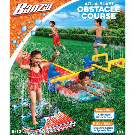Banzai 2-in-1 Obstacle Course Water Slide, Ages 5-12, Unisex