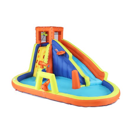 Banzai Battle Blast Adventure Park 15' Inflatable Water Slide with Blower Motor and 3 Water Cannons