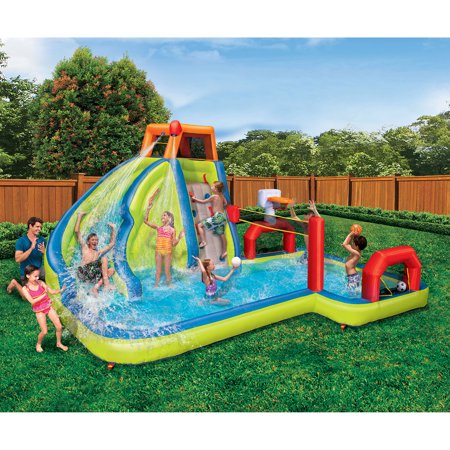 Banzai Sports 3-in-1 Inflatable Duratech Bouncer Water Slide, Ages 5 to 12