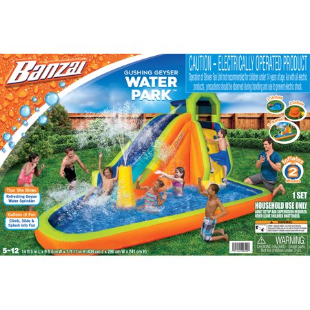 Banzai Surf Rider Inflatable Water Park Play Center - Tunnel Water Slide &Amp; Climbing Wall - Outdoor Summer Fun For Kids &Amp; Families