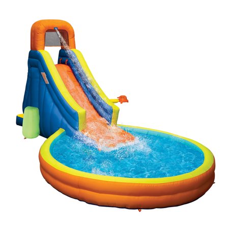 Banzai The Plunge, Length: 21 ft 5 in, Width: 12 ft, Height: 9 ft 6 in, Inflatable Outdoor Backyard Water Slide Splash Toy