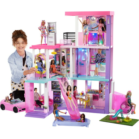 Barbie Deluxe Special Edition 60Th Dreamhouse Playset With 2 Dolls, Car &Amp; 100+ Pieces