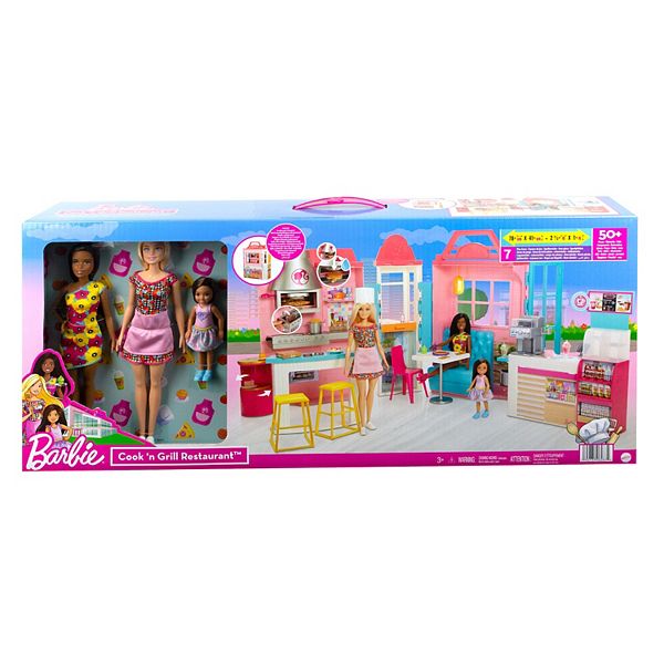 Barbie® Restaurant and Coffee Shop Dollhouse, Dolls and Accessories Set