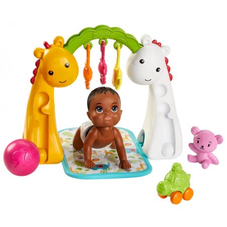 Barbie Skipper Babysitters Inc. Crawling And Playtime Playset With Bobbling Baby Doll, Floor Gym And Toy Accessories