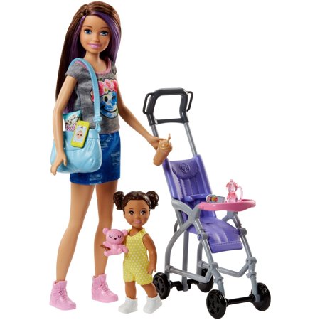 Barbie Skipper Babysitters Inc. Doll & Baby Stroller Playset (Colors and decorations may vary)