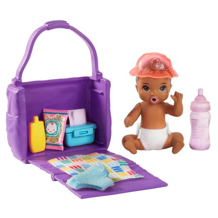 Barbie Skipper Babysitters Inc. Feeding And Changing Playset With Color-Change Baby Doll, Diaper Bag And Accessories