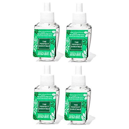 Bath and Body Works 4 Pack The Perfect Christmas Wallflowers Fragrance Refill 0.8 Oz.