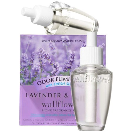 Bath & Body Works Lavender & Vanilla Odor Eliminating With Fresh Source Wallflowers Home Fragrance Refills, 2-Pack (1.6 fl oz total)