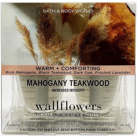 Bath & Body Works Mahogany Teakwood Wallflowers Home Fragrance Refills, 2-Pack (1.6 fl oz total)