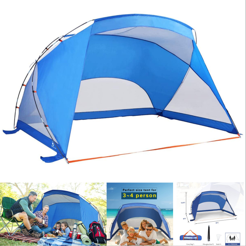 Beach Tent Portable Sun Shade Shelter Outdoor Camping Fishing Canopy Blue