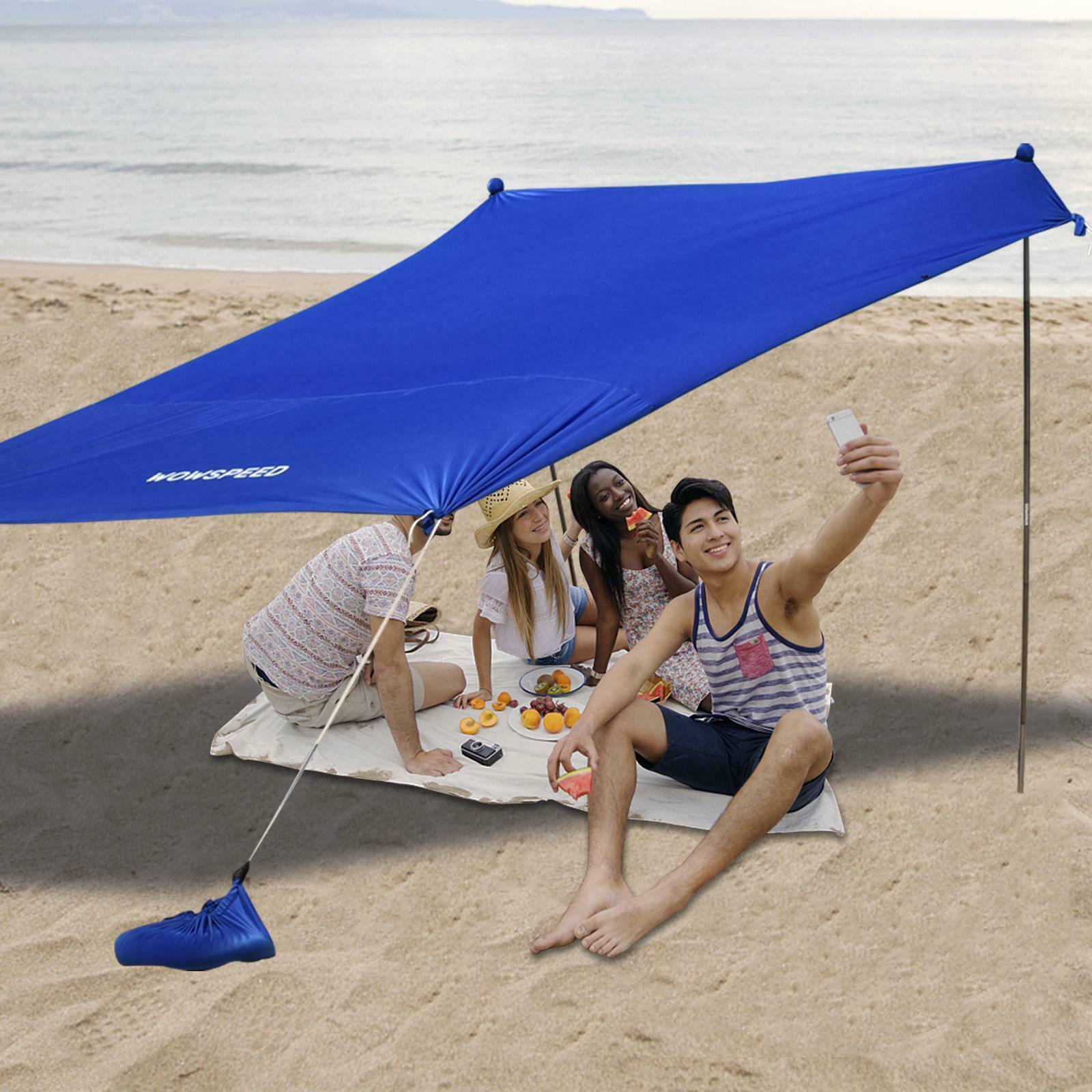 Beach Tent Sun Shade Shelter Outdoor Camping Fishing Canopy with 2 Support Rod