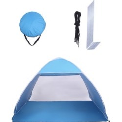 Beach Tent Sun Umbrella 2-3 Person Fishing Beach Shelter in Blue