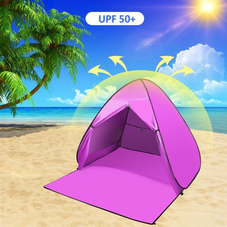 Beach Tent, UPF 50+ Easy Pop Up Beach Shade, Sun Shelter Instant Portable Beach Tent Umbrella Baby Canopy Cabana with Carry Bag, Cyan