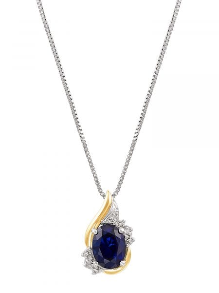 Walmart Clearance! Sapphire and Diamond Accent Sterling Silver Necklace JUST $10!