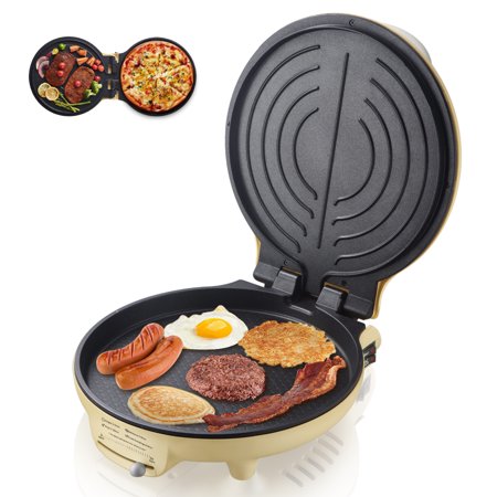 Bear 2*11.8'' Large Electric Griddle & Smokeless Indoor Grill, Pizza Maker