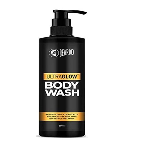 Beardo UltraGlow Body Wash for Men, 200ml | Brightens Skin Tone | Removes Dirt Dead Cells | Contains Mulberry Bearberry Extracts | For Face and Body | Refreshes Instantly