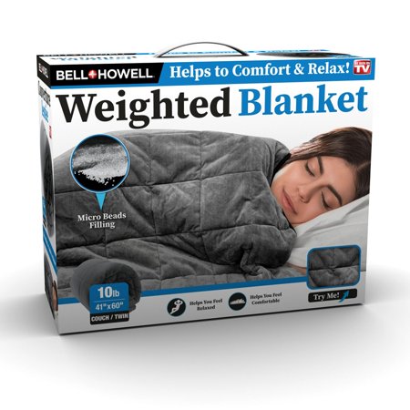 Bell + Howell Weighted Blanket with Glass Beads Filling for Calm Deep Sleep, 10 lbs, As Seen on TV