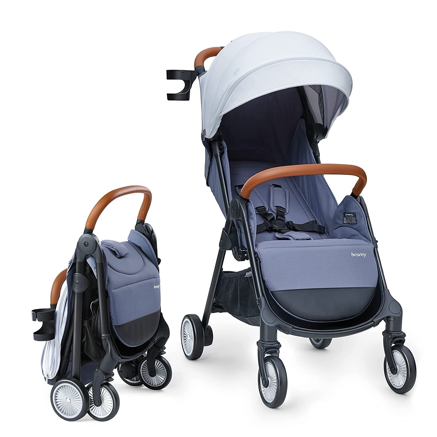 besrey Lightweight Baby Stroller Travel Stroller with One-Hand Easy Fold Full...