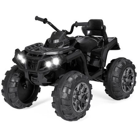 Best Choice Products 12V Kids Ride-On ATV Quad w/ Bluetooth, 3.7mph Max, Treaded Tires, LED Lights, Radio - Black