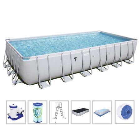 Bestway 56542E 24 x 12-Foot Rectangular Above Ground Swimming Pool Set with Pump