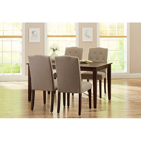 Better Homes and Gardens 5-Piece Dining Set with Upholstered Chairs, Taupe