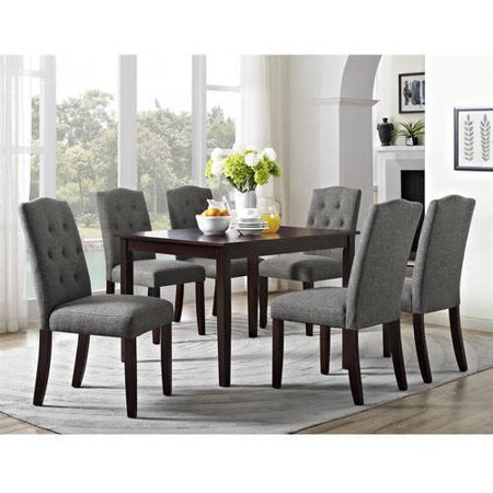Better Homes and Gardens 7-Piece Dining Set with Upholstered Chairs, Grey