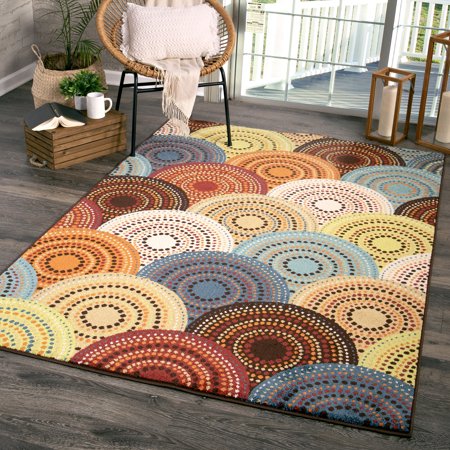 Better Homes and Gardens Bright Dotted Circles Area Rug, 5' x 7'